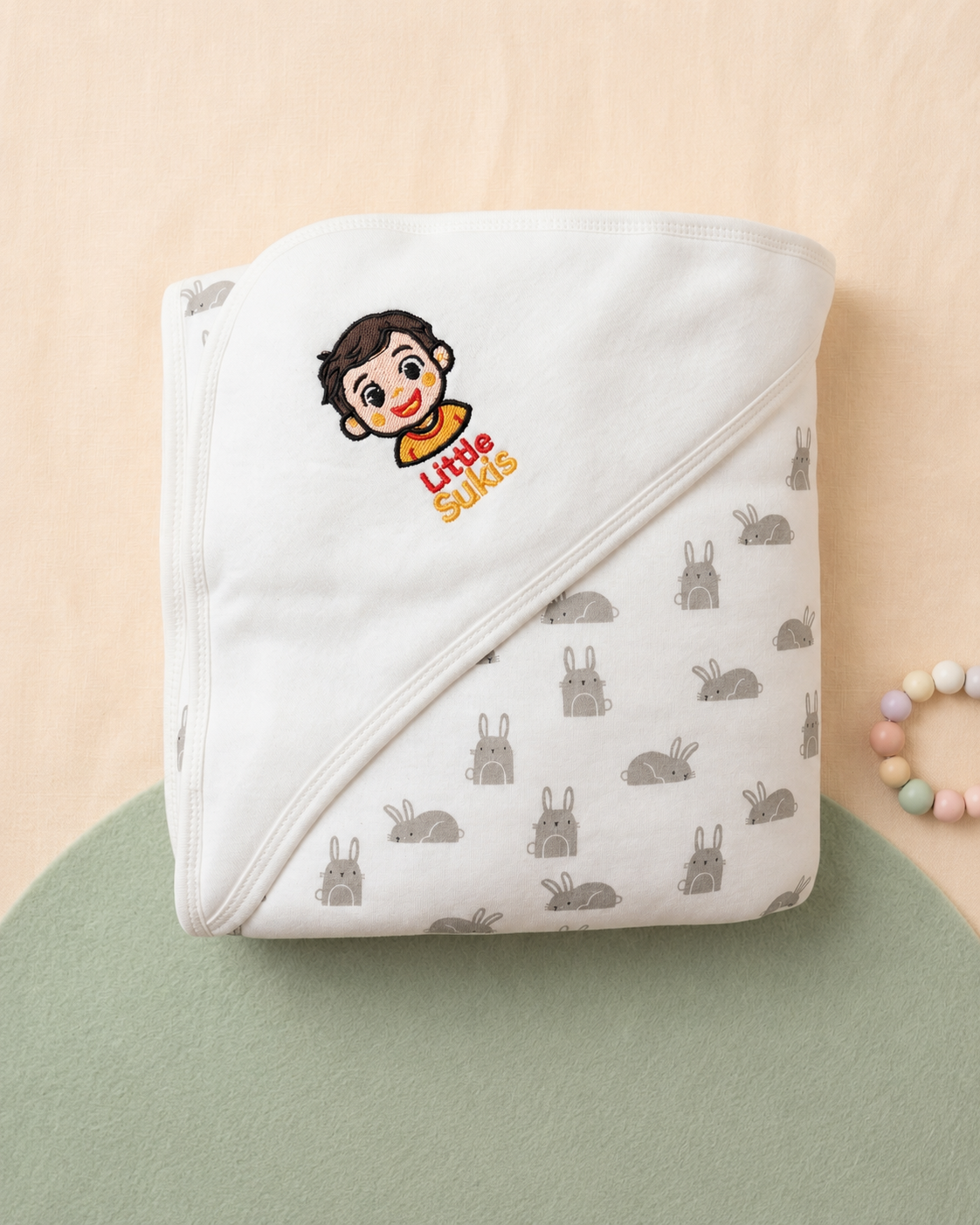 Baby Blanket - White Rabit Print