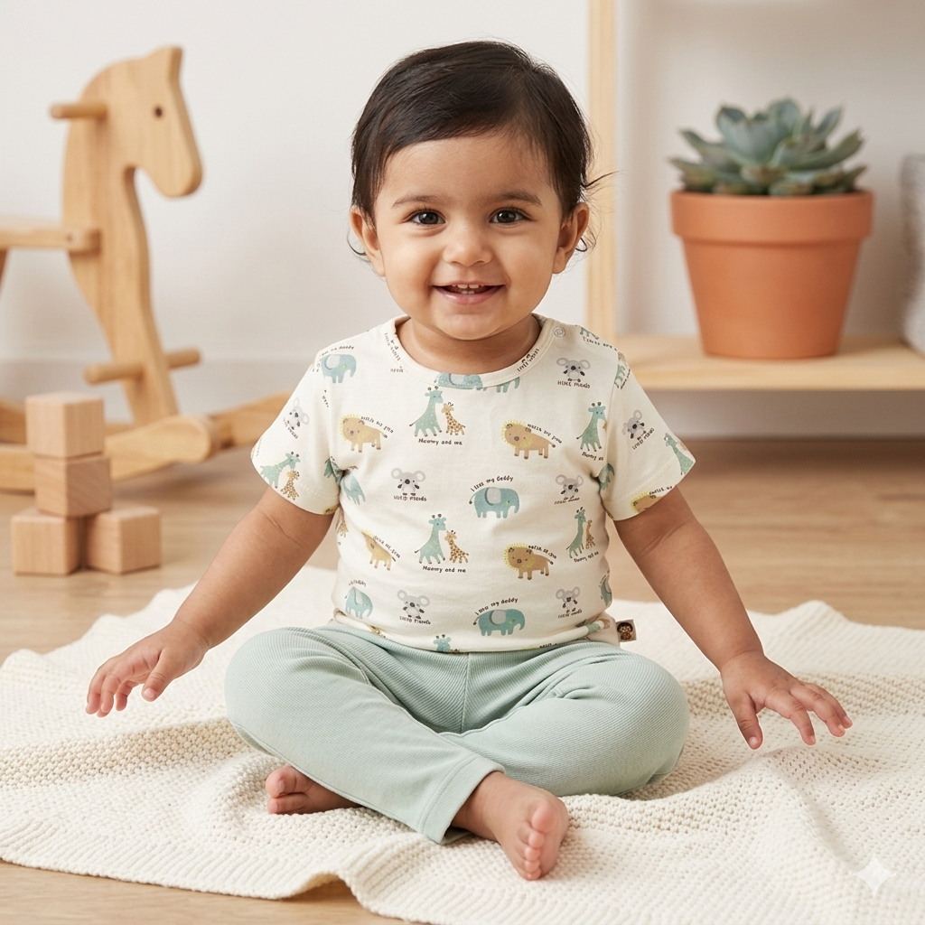 Animal Print Pyjama Set - Mint Green